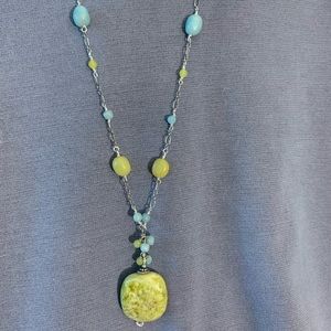 Handmade Glass and Stone Bead Necklace